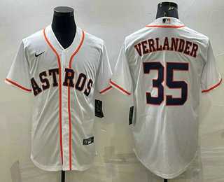 Men%27s Houston Astros #35 Justin Verlander White Stitched MLB Cool Base Nike Jersey->houston astros->MLB Jersey